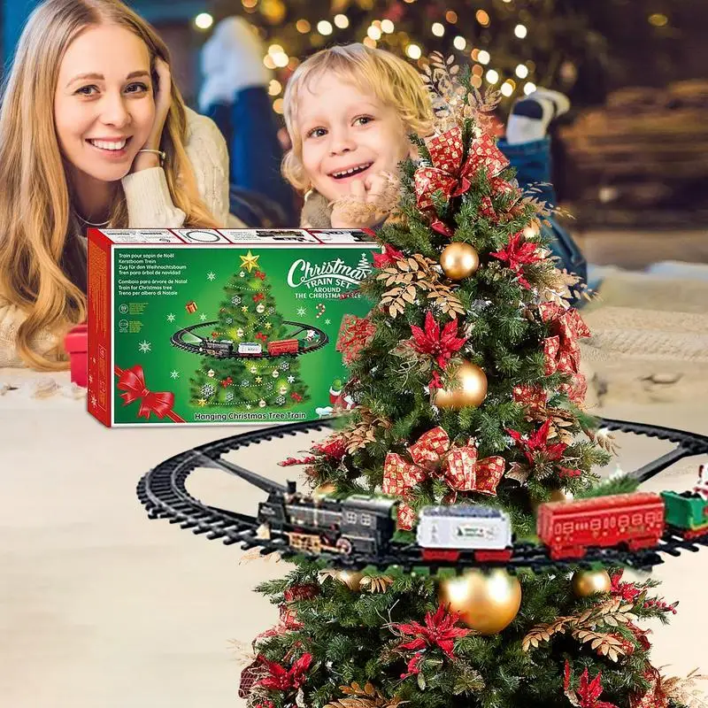 Christmas Train Set For Around The Tree Christmas Decoration Railway Car Electric Railway Set Christmas Gift Educational Toy boy