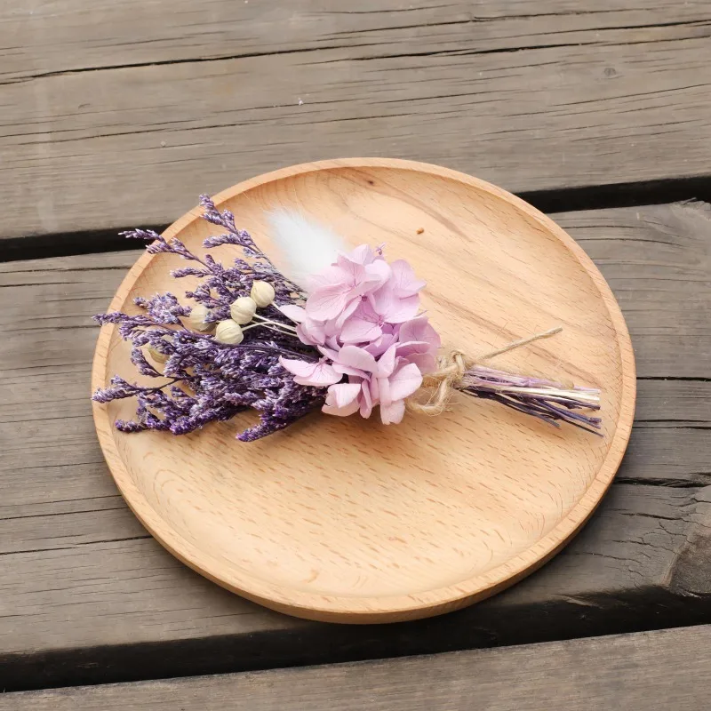 Boho Mini Dried Flower Bundle Set, Preserved Hydrangea & Lavender Bouquet for Wedding Favor Box, Gift DIY & Tabletop Decor