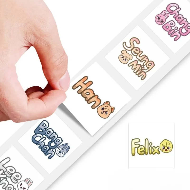 500 قطعة/المجموعة SKZOO الضالة الاطفال اسم رسمت مجعد ملصقات المواد الأساسية لدعم عناصر النص الصغيرة ختم ملصقات DIY بها بنفسك