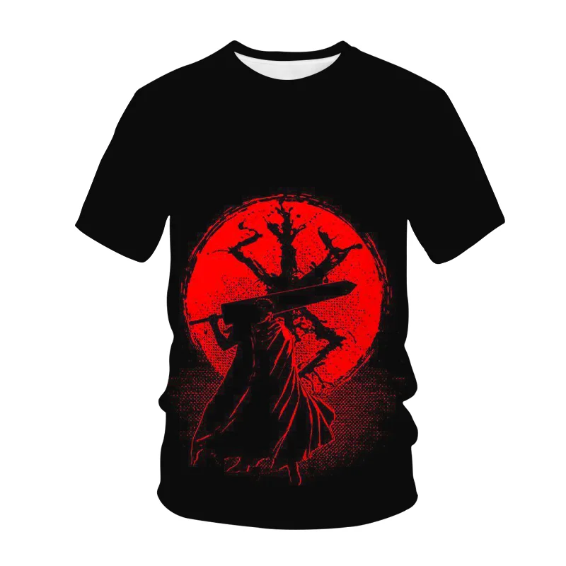 

Summer T-shirt Berserk 3D Printed Tees Men Women Kids Fashion Short Sleeve Goth Comfortable Men's T-shirt Breathable Top 100-6XL