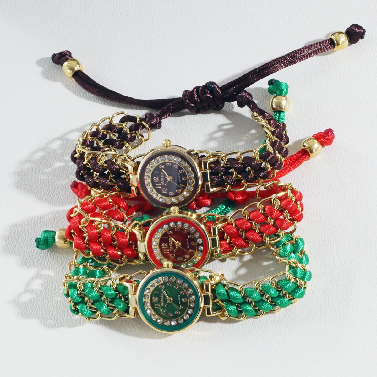 10 шт./лот, модные женские часы, вязаная веревка, цепочка с обмоткой, аналоговые кварцевые наручные часы, простые женские повседневные часы, подарок