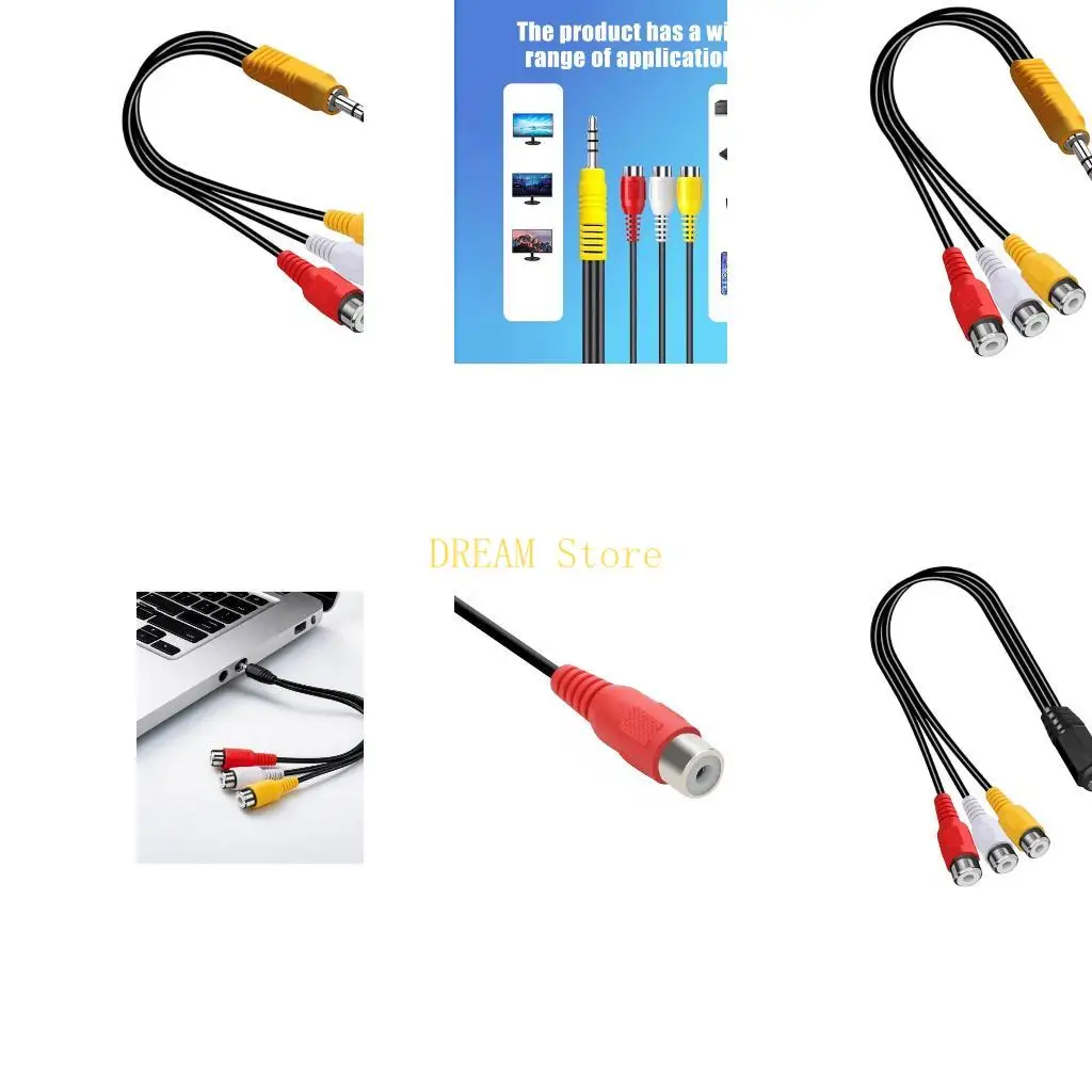 3.5Mm Male to 3RCA Female Music Video Composite Cable for Video Routing Best Sale