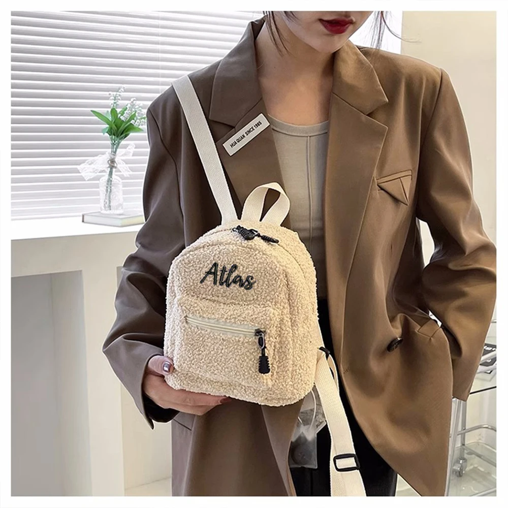 

2023 Autumn/Winter New Shopping Small Backpack Embroidery Name Fashion Mini Book Bag Personalized Customization Gift Bag