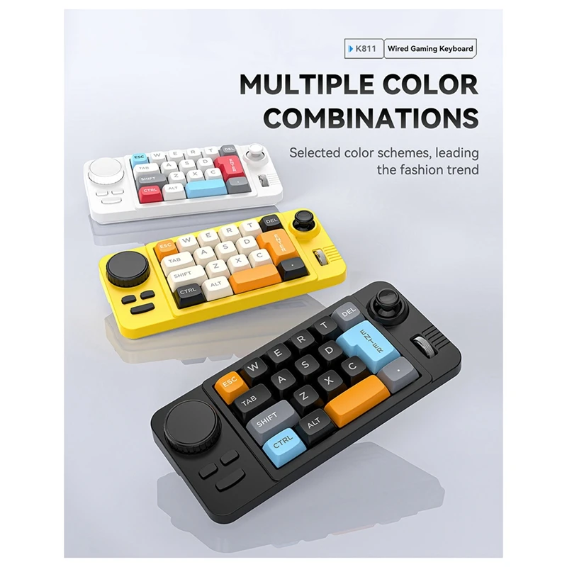 19-Key Macro-Defined Joystick Dual-Wheel RGB Hot-Swappable Macro-Defined Wired Mechanical Gaming Keyboard for Win10 A-A79U view 4