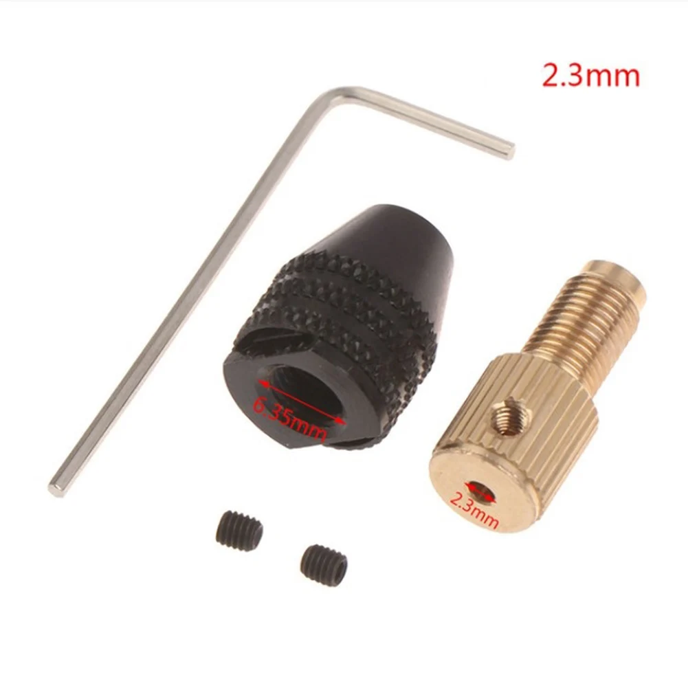 0.3mm-4mm Electric Motor Shaft Mini Chuck Fixture Set Aluminum Alloy Carbon Steel Clamp For Hex Handle Screwdriver Replacement