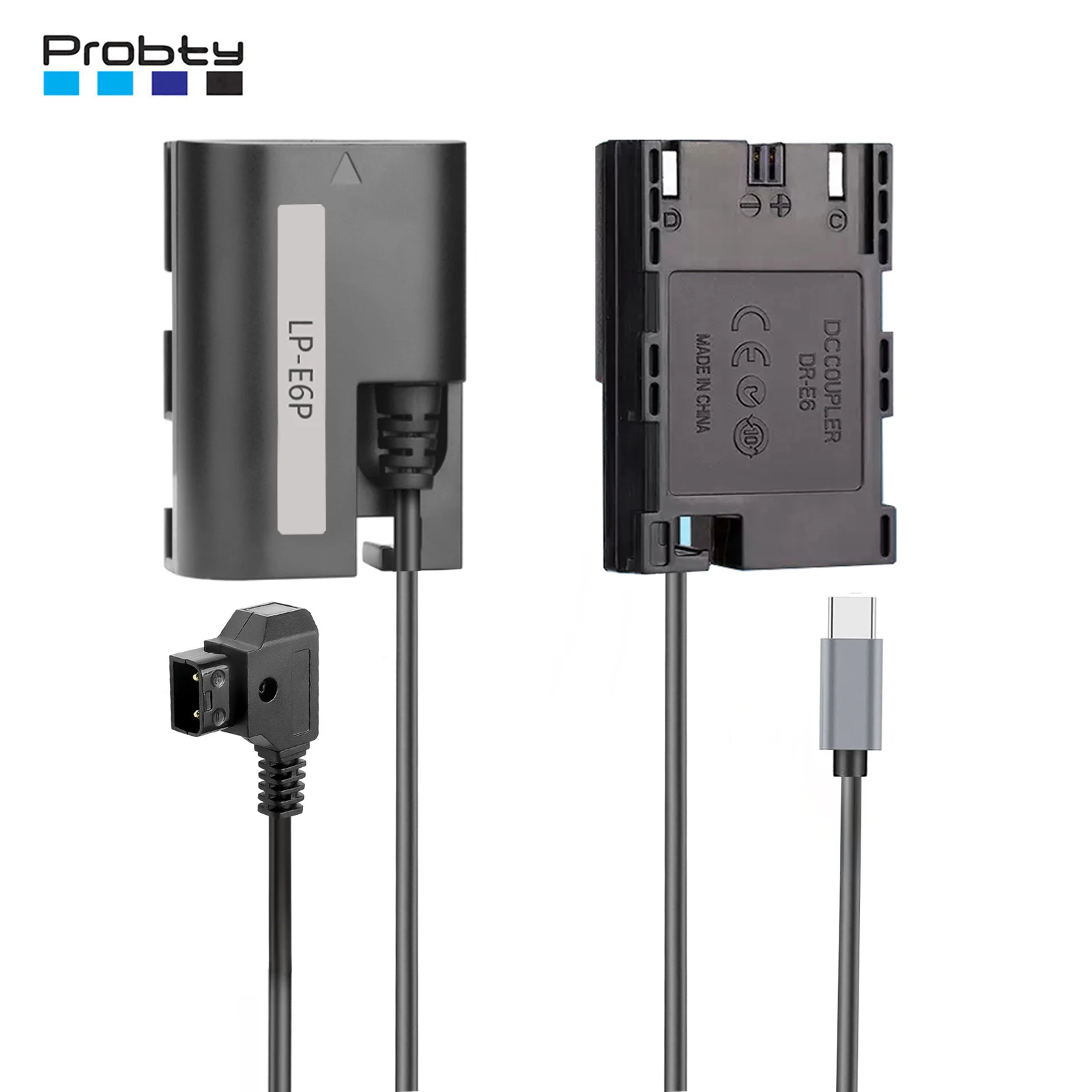

Кабель-имитация батареи Probty D-Tap на LP-E6P и USB-C PD на LP-E6P для Canon EOS 5D Mark IV, 6D Mark II, 80D, 90D, R5, R6 Mark II, R7