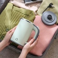 110V/220V Electric Kettle 304 Stainless Steel Quick Boiler Kettle Teapot Mini Portable Boiling Water Heater Auto Off 800ml