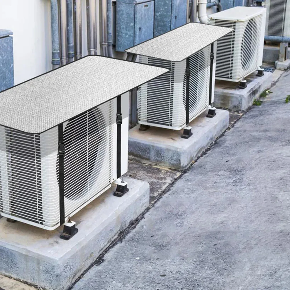 Aluminum Foil Insulated Cover for Air Conditioner Outdoor Unit Waterproof and UV Resistant 71x33CM 80x40CM 120x60CM Silver