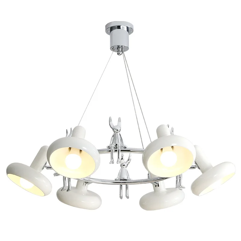 

Modern simple living room dining room chandelier Nordic designer Zhongshan lamp cream wind bedroom rabbit lamp