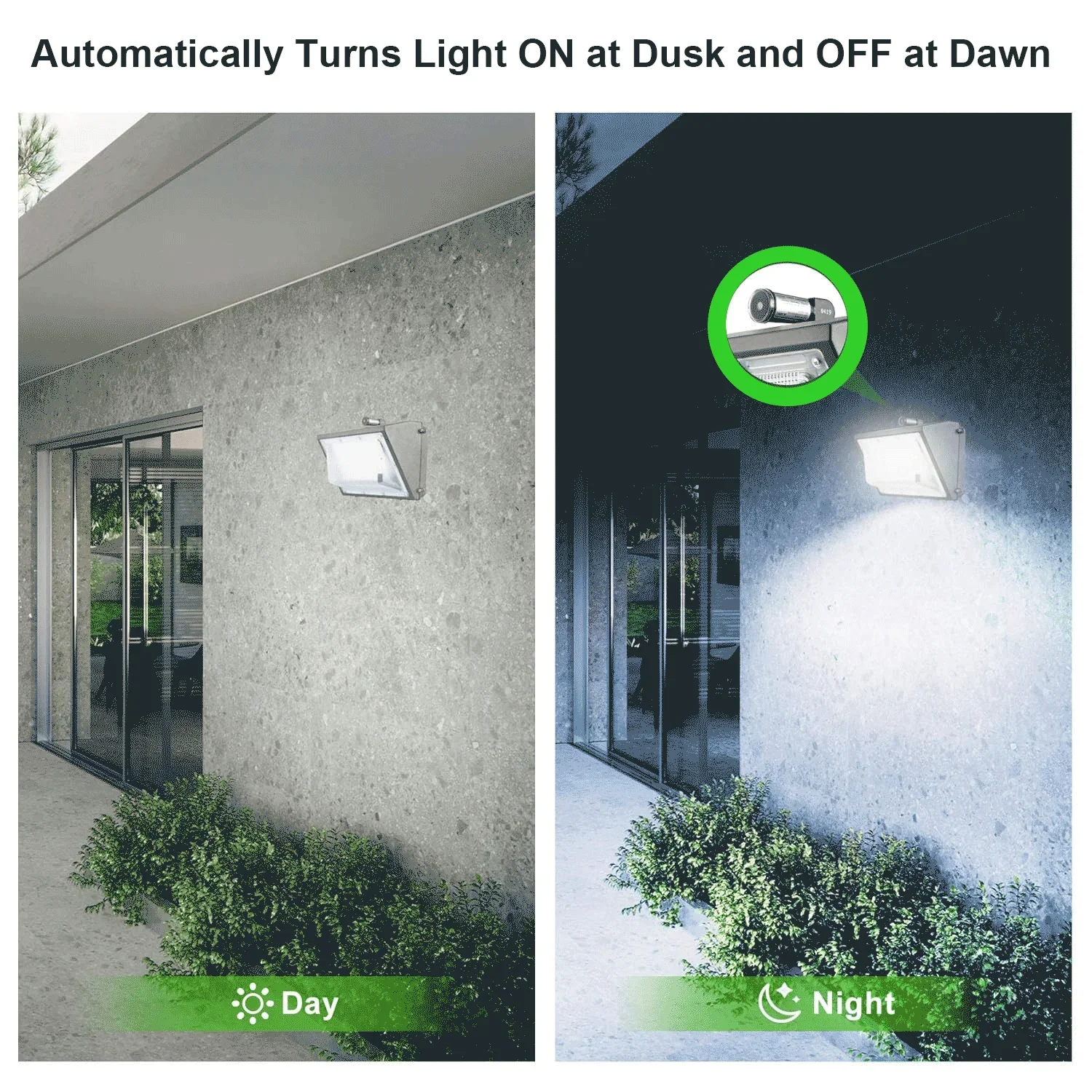 Dusk to Dawn Photocell Sensor for IP65 Outdoor Lights, 120-277V Photoelectric Switch, UL Listed LED Light Sensor Hardwired