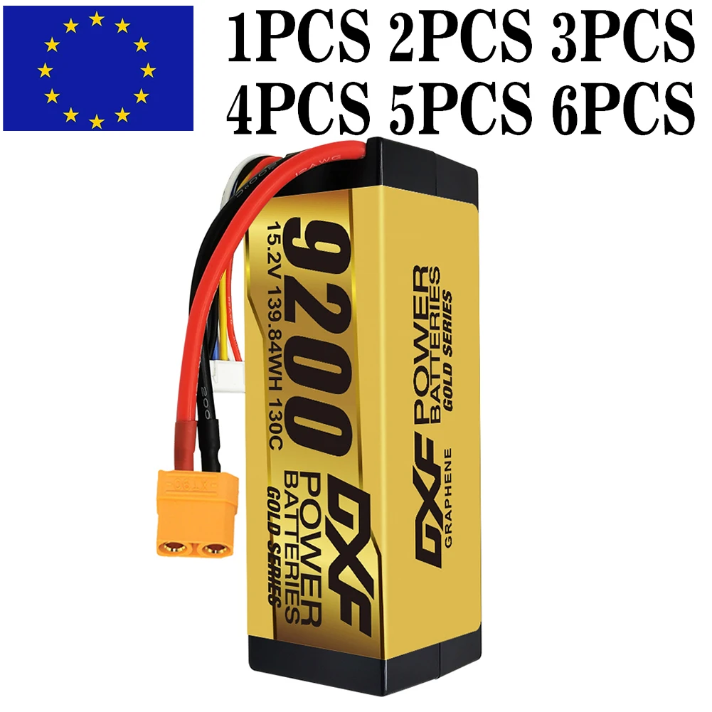 

Аккумуляторная батарея DXF 4S Lipo 15,2 V 130C 9200mAh, литий-полимерная батарея с разъемом XT90, твердая батарея для радиоуправляемых автомобилей, лодок, грузовиков, самолетов, БПЛА, гонок