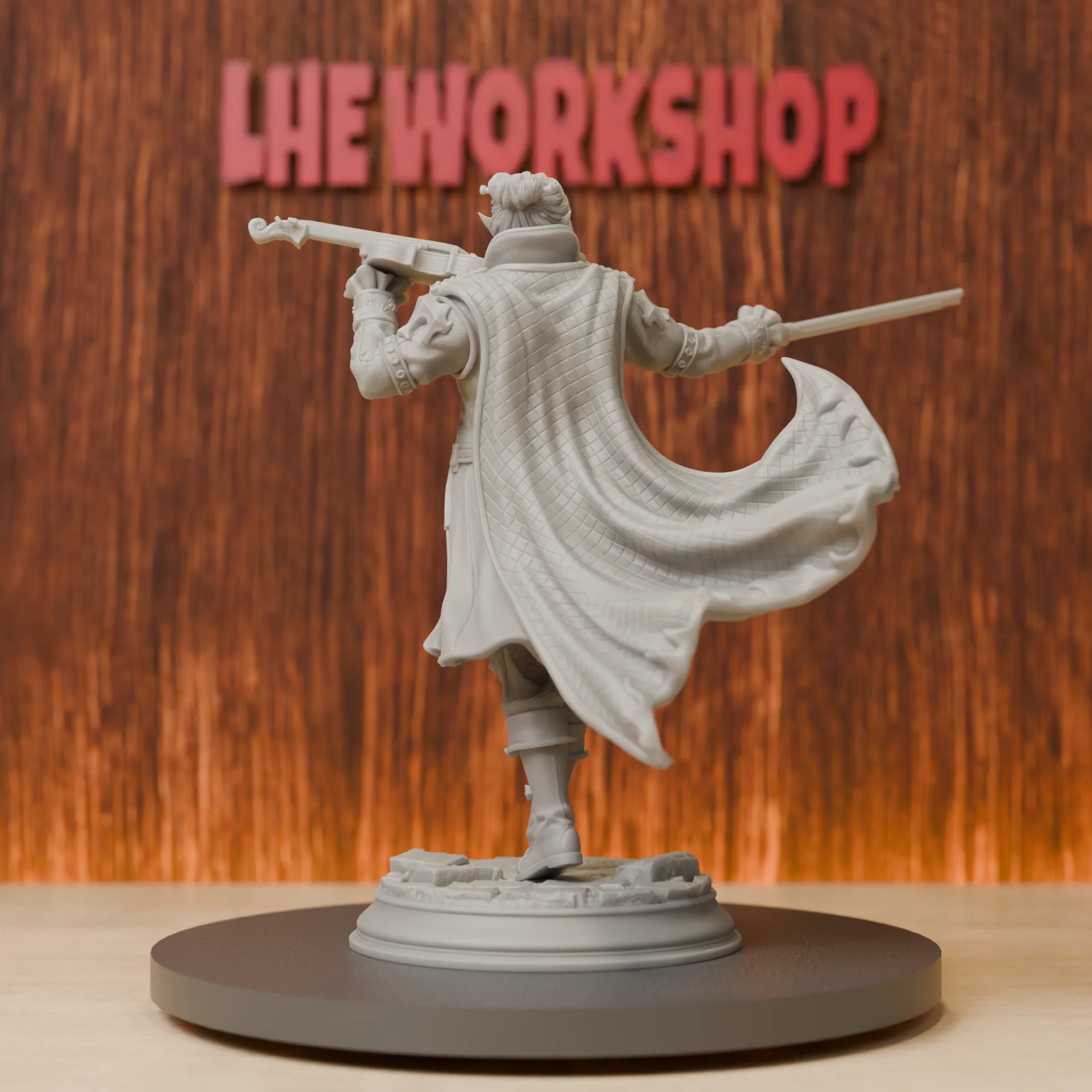 Vampire Noble Violinist Miniatures | 28mm-75mm | Resin 3D Printed DND Pathfinder Mini | Unpainted Grey