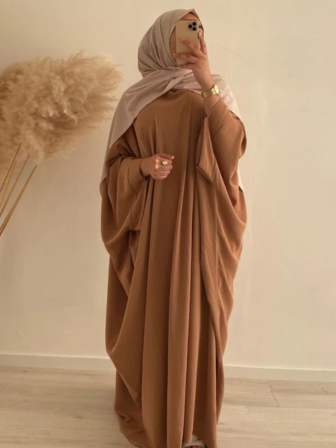 Eid Muslim Dubai Abaya Women Long Khimar One Piece Batwing Nida Prayer Hijab Dress Kaftan Islamic Robe Dresses Ramadan jilbab AliExpress