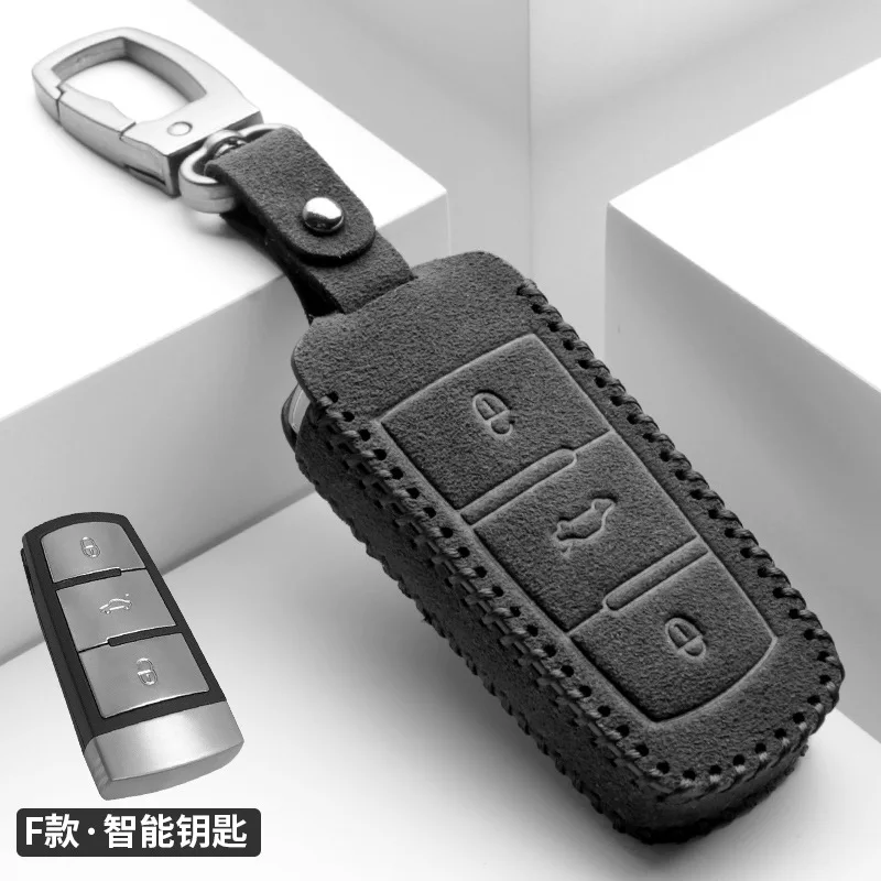 

Универсальный замшевый чехол для ключей Volkswagen Golf 8, R-Line, Touareg X, ID.3, ID.4, ID.6 с брелком