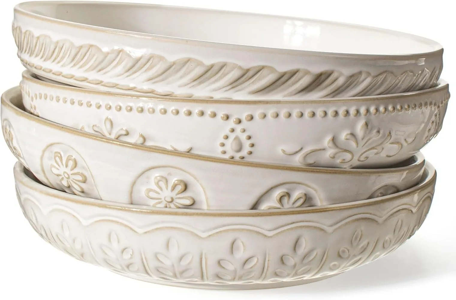 

Pasta Bowls,Large Salad Serving Bowl,Plates Bowls Set of 4,Big Ceramic Soup Bowl for Kitchen,Microwave Dishwasher Safe