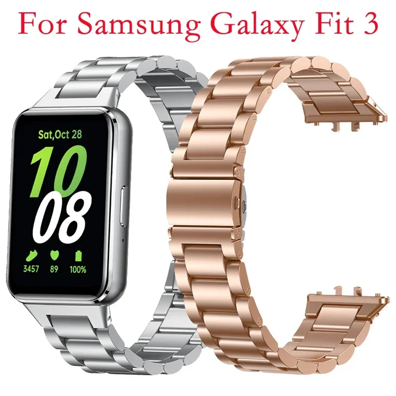 

Stainless Steel Strap for Samsung Galaxy Fit 3 R390 Watch band Replacement Metal Bracelet for Galaxy Fit 3 Correa Accessories