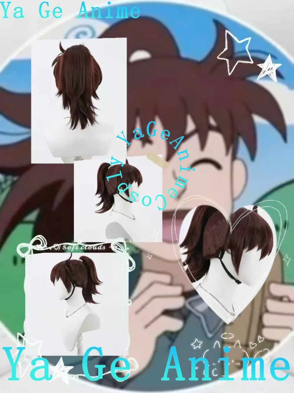 

Парик для косплея Я Гэ Аниме Нинтама Ранторо Дой Хансуке с высоким хвостом, для аниме-игр, Хэллоуина, вечеринок, синтетический, термостойкий