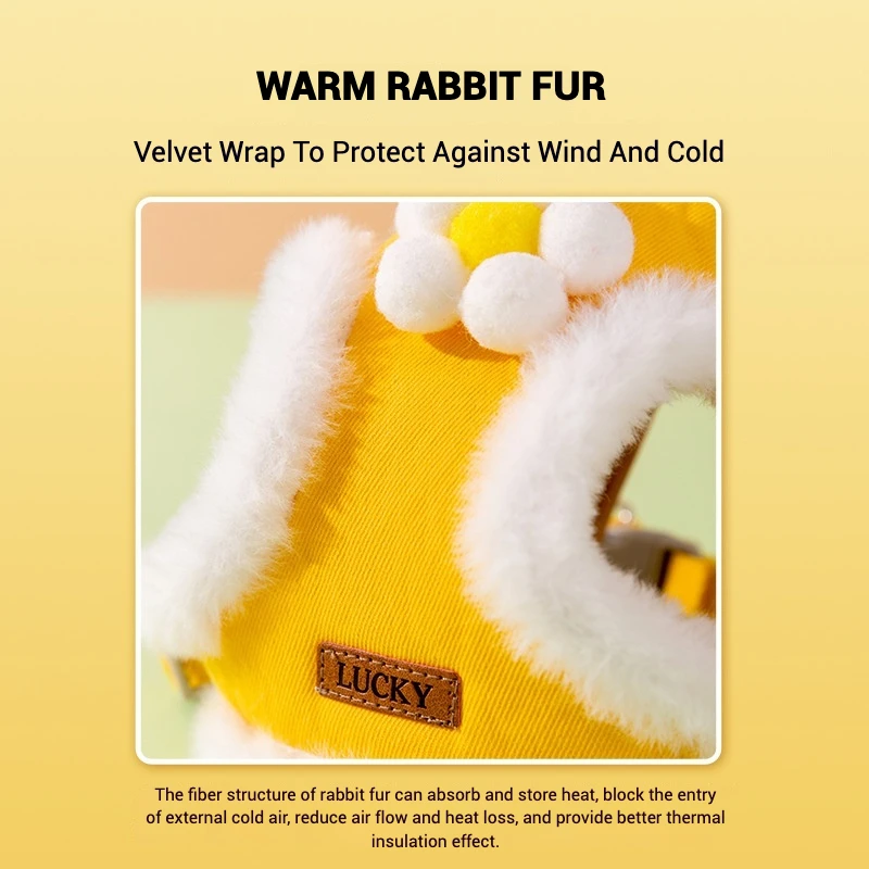 Adjustable Pet Harness Cat Winter Vest Puppy Vest for Small Medium Dog Outdoor Walking Leash Cute Pet Collar Pet Accessories