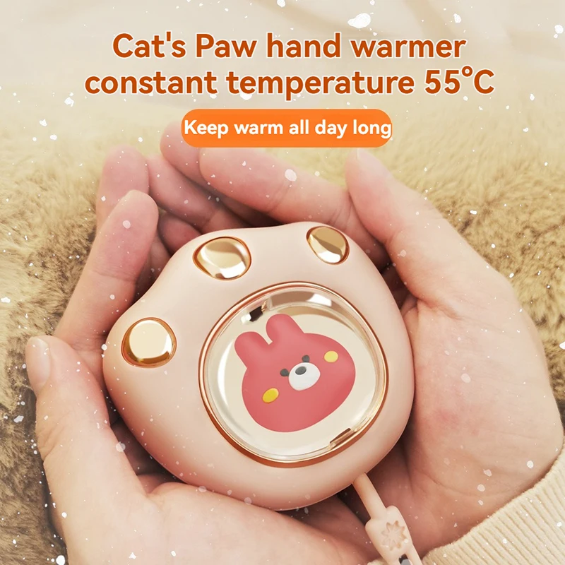 New Cute Cat Paw Hand Warmer  USB Rechargeable Portable Winter Keep Warm Gadget Pocket Mini  Heater Hand Warmer Halloween Gifts