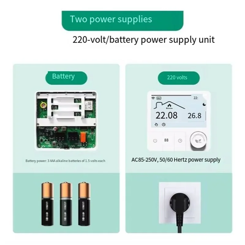 REPLA-Tuya Smart Wifi For Gas Boiler Works Battery-Powered Thermostat With Alexa& Google Home Support
