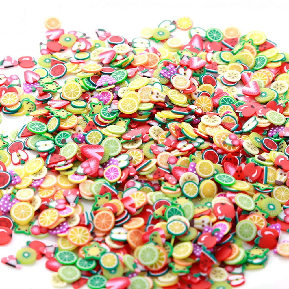 10g/Bag 3D Colorful Fruit Slices For Slime Polymer Clay Sequins Nail DIY Decoration Design Charms Patch 5mm Nail Art Accessories