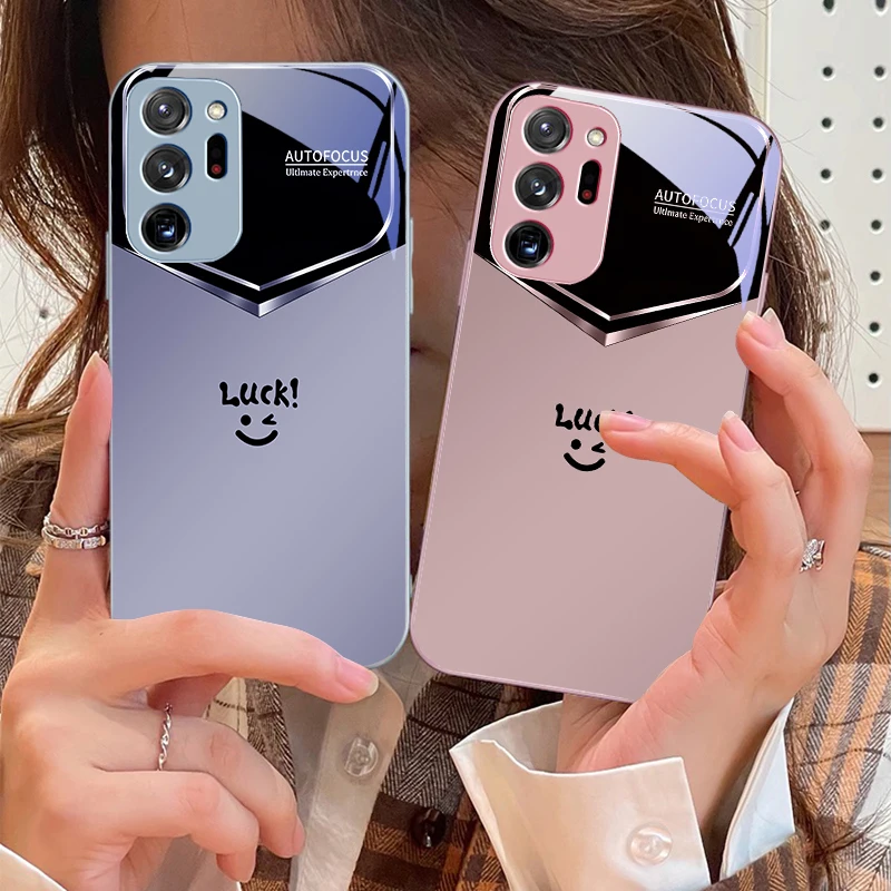 

Light purple happiness For Samsung M 02 12 Note 8 9 10 20 A 01 A02 A03 Core 04 A05 06 10 12 13 14 15 A16 glass Ultra phone case