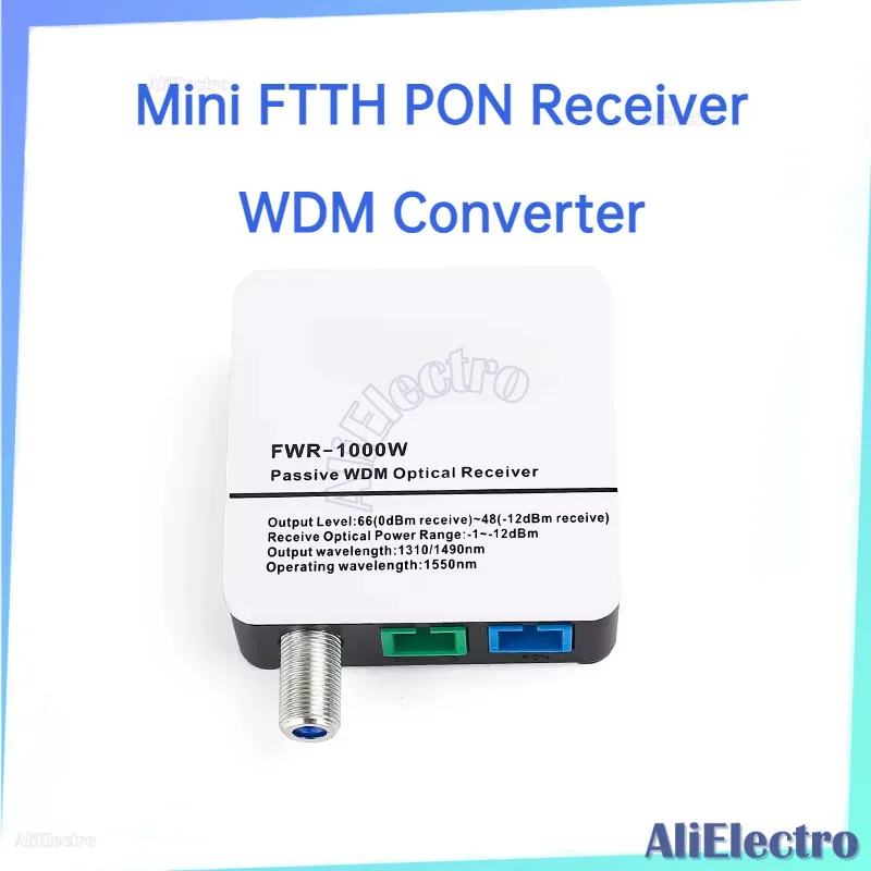 

Optical Receiver With FWDM CATV Optical Node Mini FTTH PON Receiver WDM Converter Triplexer Minimode With One RF Port 1310 1490