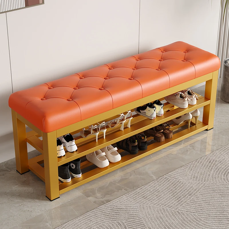 

‌Modern Storage Ottoman with Cushion, Anti-Slip PU Leather Footrest, Entryway Bench for Sitting, Space-Saving Home Organizer
