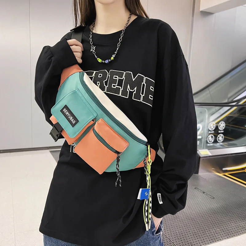 Women Waist Bag Casual Nylon Fanny Packs Banana Bags Street Hip Hop Waist Packs Unisex Chest Pack Travel Shoulder Crossbody Bags