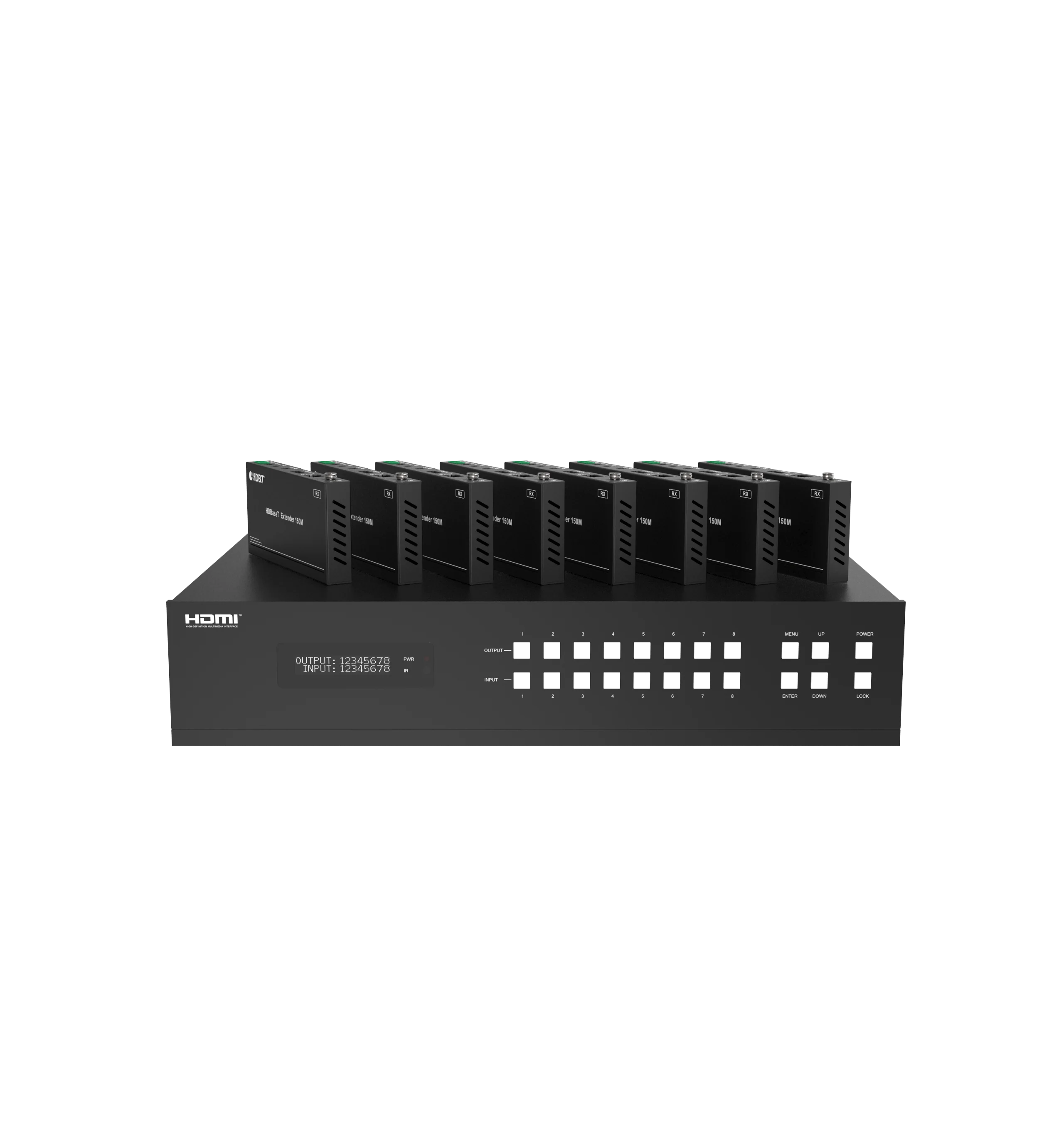 8x8 Hdmi Video Matrix Audio De-embedded Is Supported Via Analog And Coax Ports 4k 4:4:4