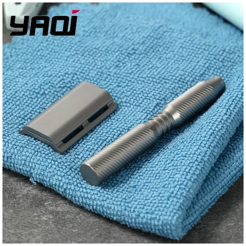 2026 Flash Sale YAQI Ghost Titanium Light Weight Multiple Thread Pattern 0.70mm Blade gap Safety Razor
