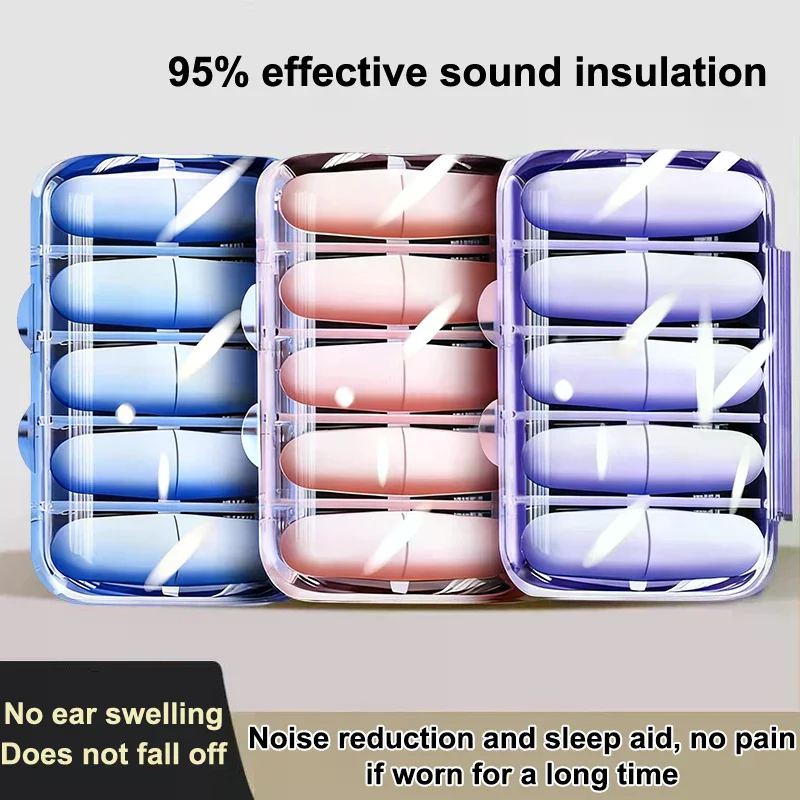 4/10Pcs Sleep Ear Plugs Noise Reduction Sound Insulation Soft Slow Rebound Earplugs Soundproof Anti-Noise Sleeping Aid Ear Care