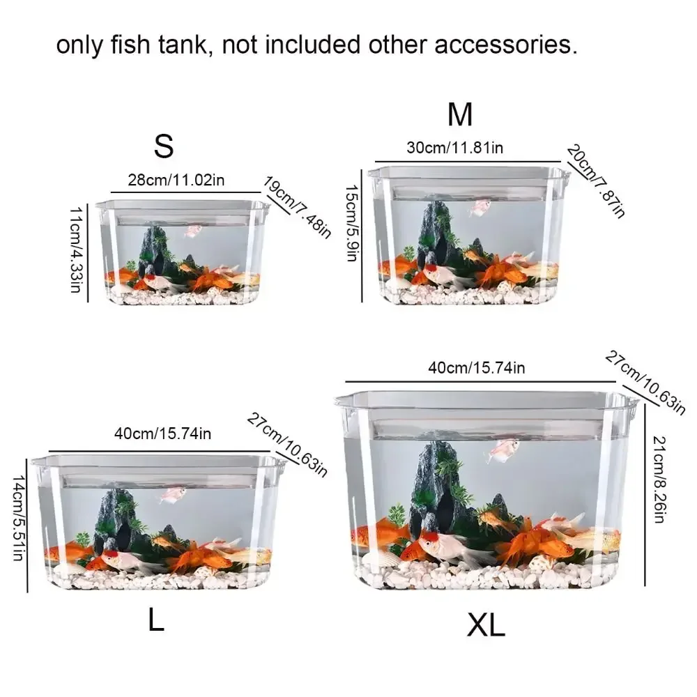 Fall Prevention Explosion-proof Plastic Fish Tank Transparent Water Plant Tank Mobile Small Fish Tank PET Fish Tanks