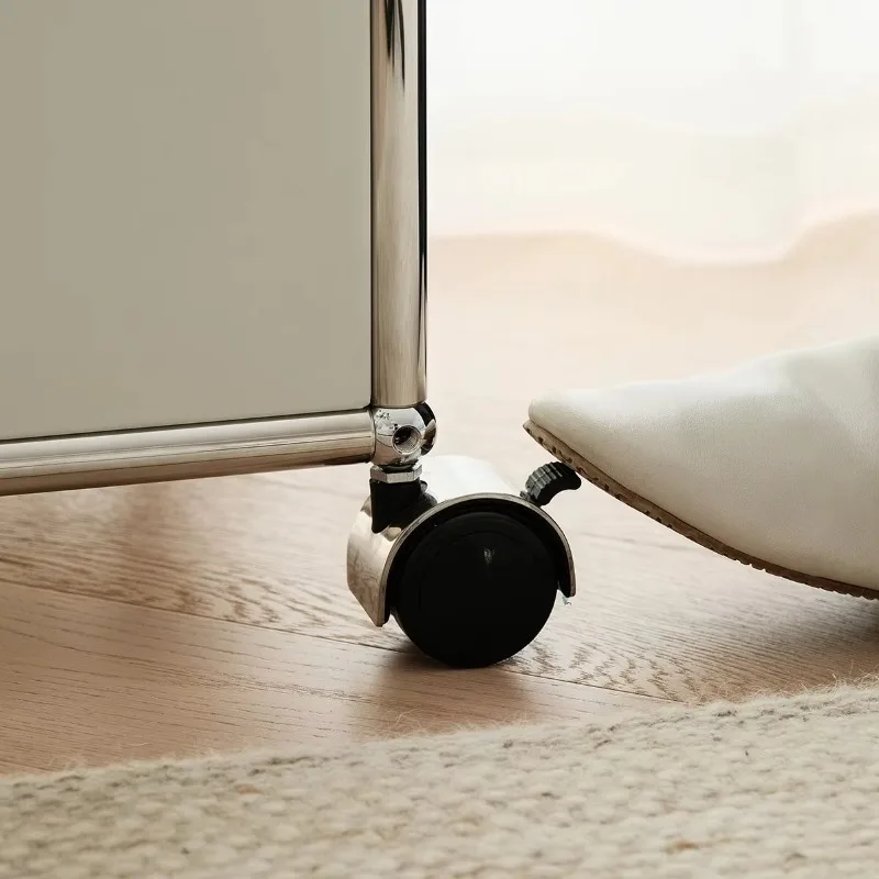 مجموعة وحدات بجانب السرير، طاولة بسيطة من الفولاذ المقاوم للصدأ مع عجلات متعددة الاستخدامات لأثاث غرفة المعيشة وغرفة النوم #3