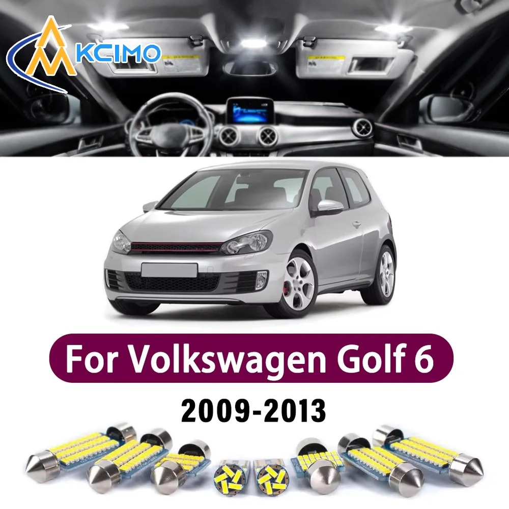 Super Bright LED Interior Lamp Kit For Volkswagen Golf 6 MK6 2009-2013 Error Free Canbus Trunk Reading Mirror Light Bulbs