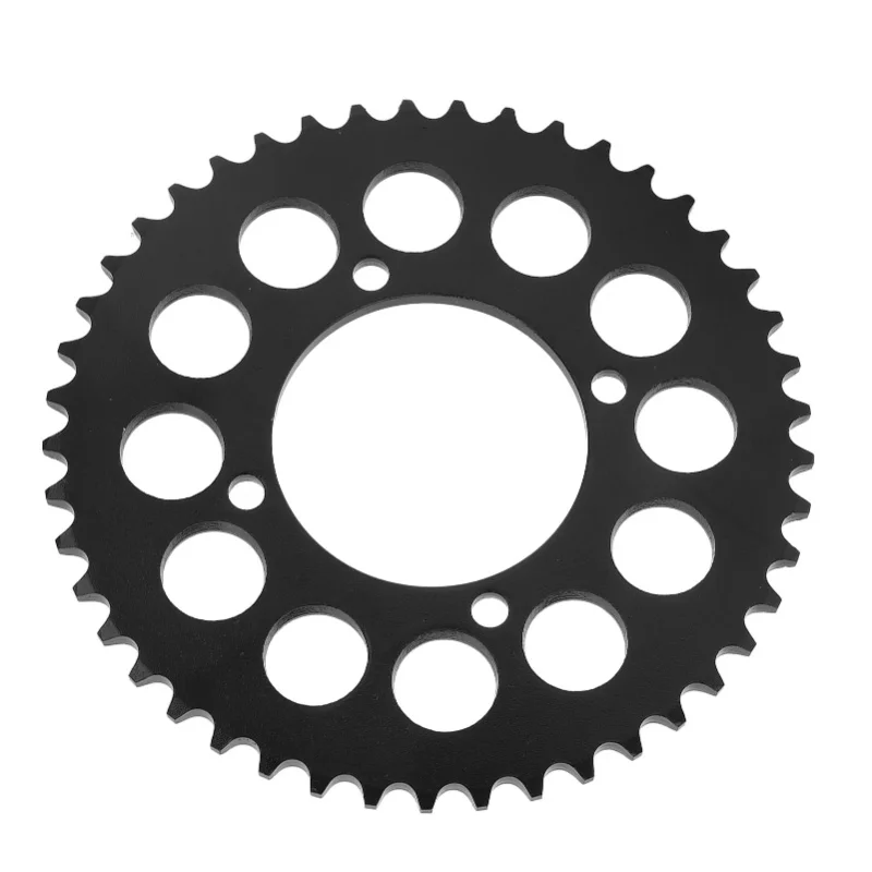 

420 45T Motorcycle Rear Sprocket Steel Black 12 Round Holes Chain Sprocket Cog For Karts ATV