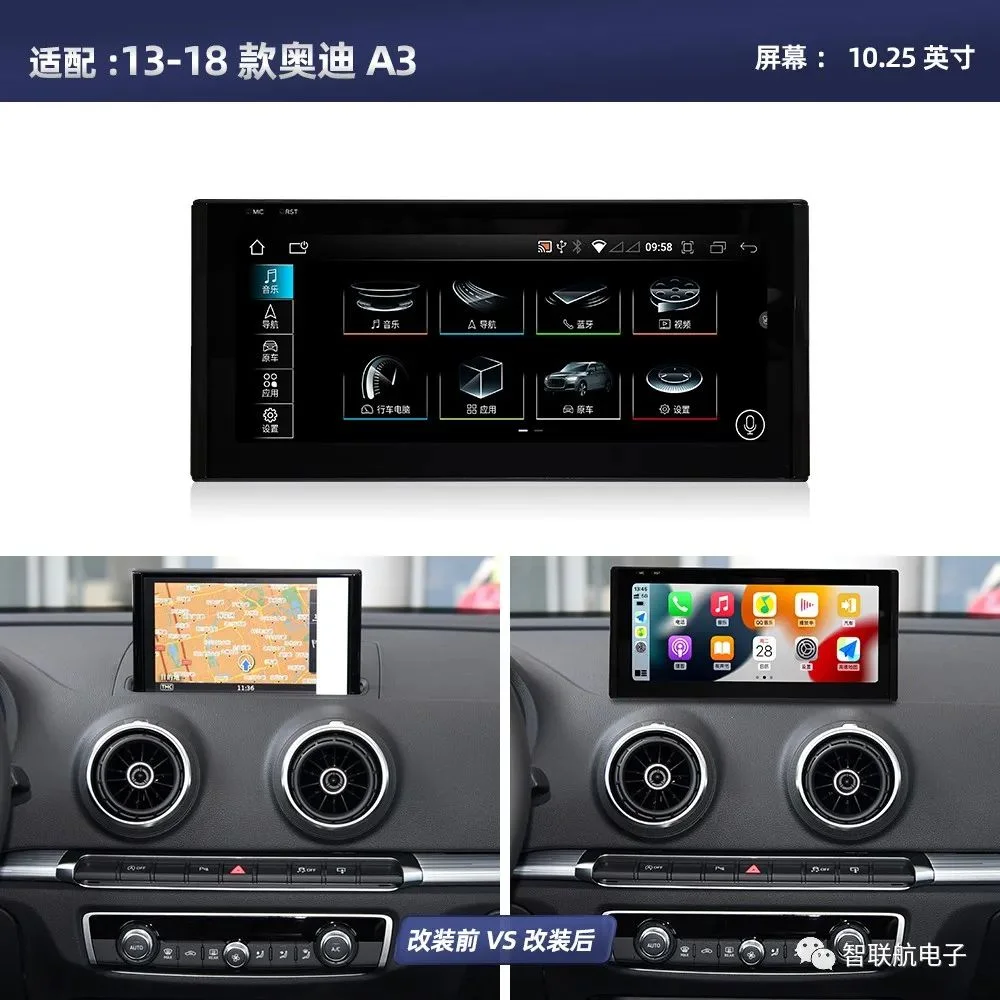 

Android 13 GPS Navigation With Wireless Carplay Auto Car Multimedia Video Player For AUDI A3 2013-2018 Radio Touch Stereo Screen