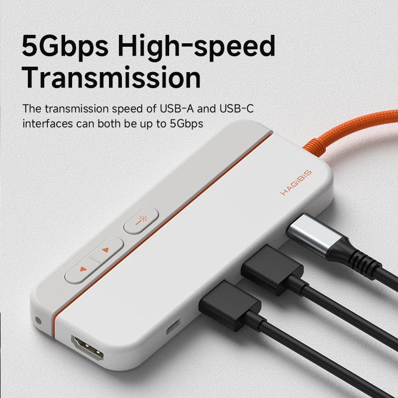 Hagibis USB C Hub z bezprzewodowym pilotem do prezentacji, kontrolerem prezentacji, HDMI 4K@60Hz, 100W PD, wielofunkcyjna stacja dokująca — zdjęcie produktu 6