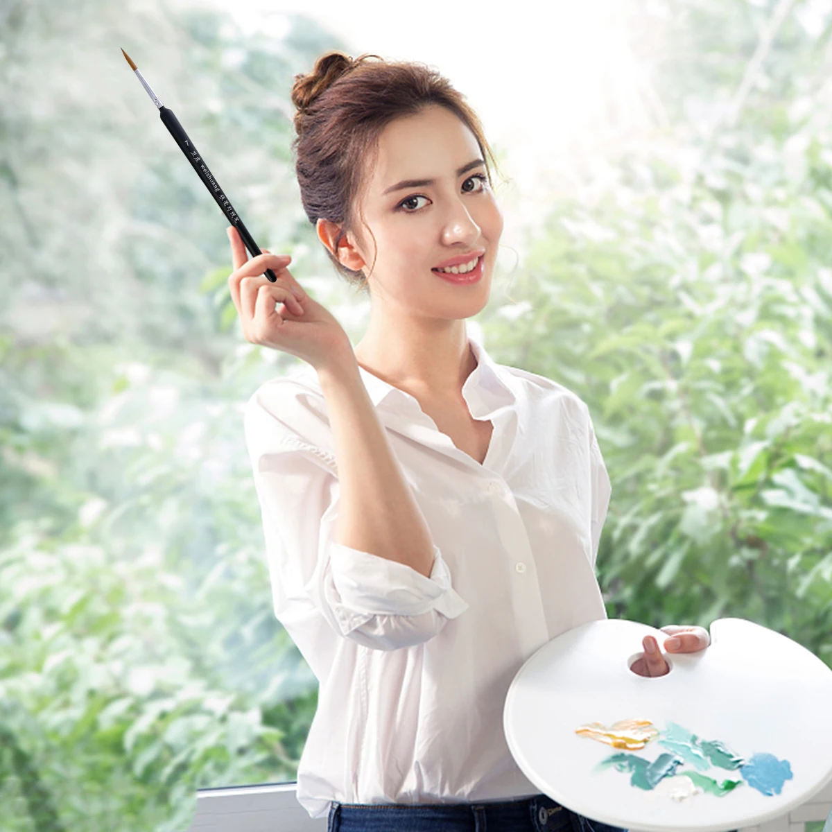 

10pcs Detail Paint Brush Set Fine Art Brushes Miniature Painting Tools Acrylic Oil Stroke Pens Wood Handle Student Travel Gift