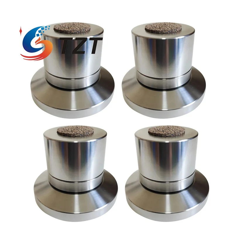 TZT 4pcs 69mm 304 Stainless Steel Speaker Feet Pads 500KG Capacity for Audio Equipment Tube Amps & DACs