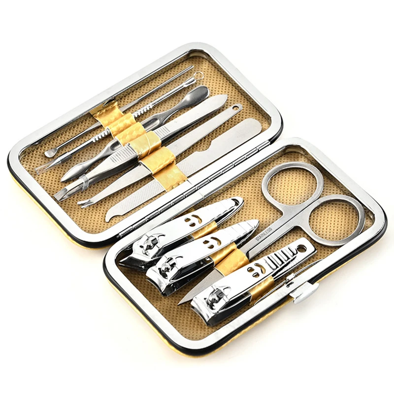 1pcs Nail Art Nail Art Tool Set Nail Scissors Scissors Tweezers Knife Nail Art Set Rock Pattern Nail Box