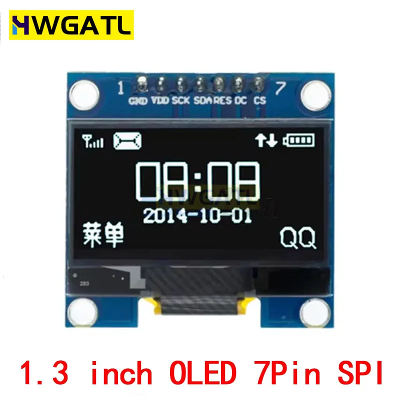 RoHS 1,3 inch OLED-module wit/blauw SPI/IIC I2C Communiceren kleur 128X64 1,3 inch OLED LCD LED-displaymodule 1,3" OLED-module