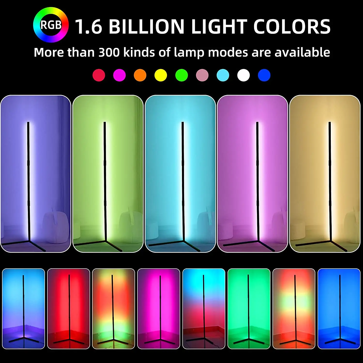 Inteligentna lampa podłogowa RGB Dream Color z synchronizacją muzyki Nowoczesna 16-miarstwowa zmieniająca kolor stojąca lampa nastrojowa z aplikacją