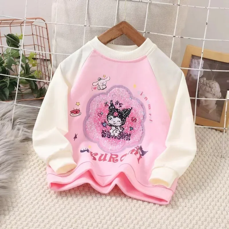 

Sweet Kuromi Anime Kawaii Sanrio Ins Long Sleeve Jacket Clothing Cute Cartoon Casual Hoodie Shirt Lovely Gifts for Kids