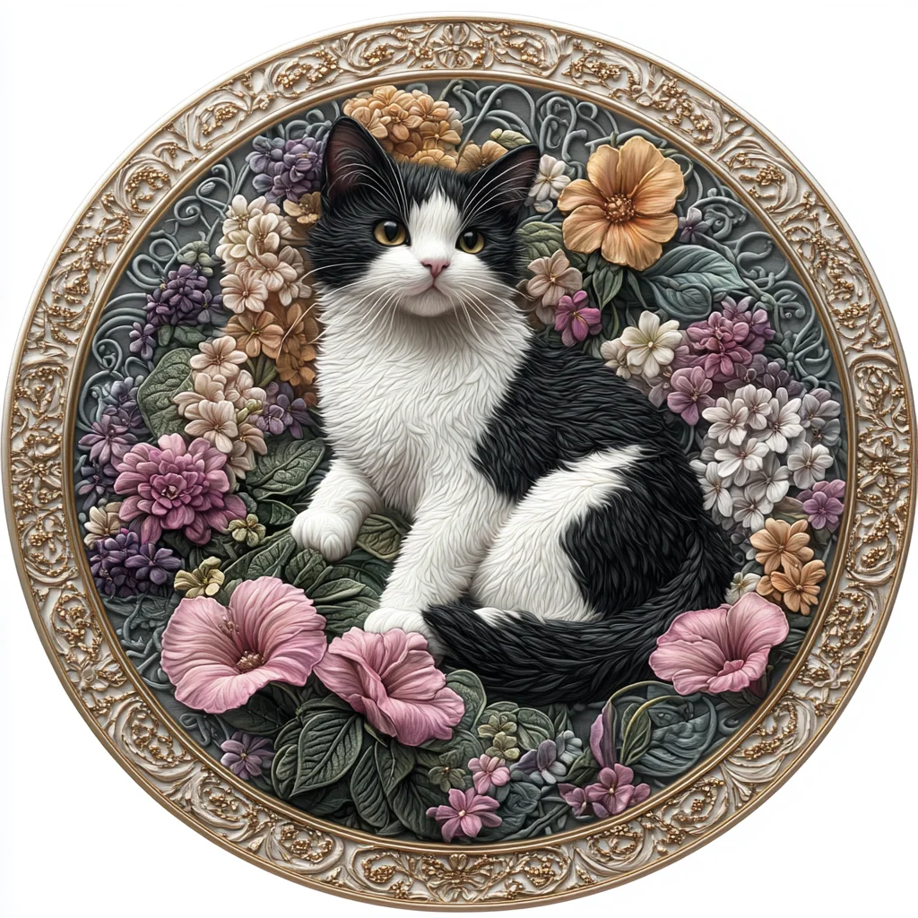 Personalizado vaca gato ornamentos, alumínio circular pinturas decorativas, pet lembrança lápides, presentes perfeitos do Natal