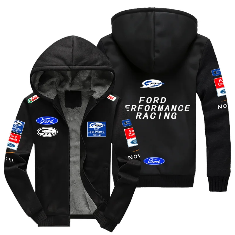 F1 racing suit casual sweatshirt long-sleeved jacket zipper hoodie suitable for Ford Ford team car logo trendy men\'s clothing