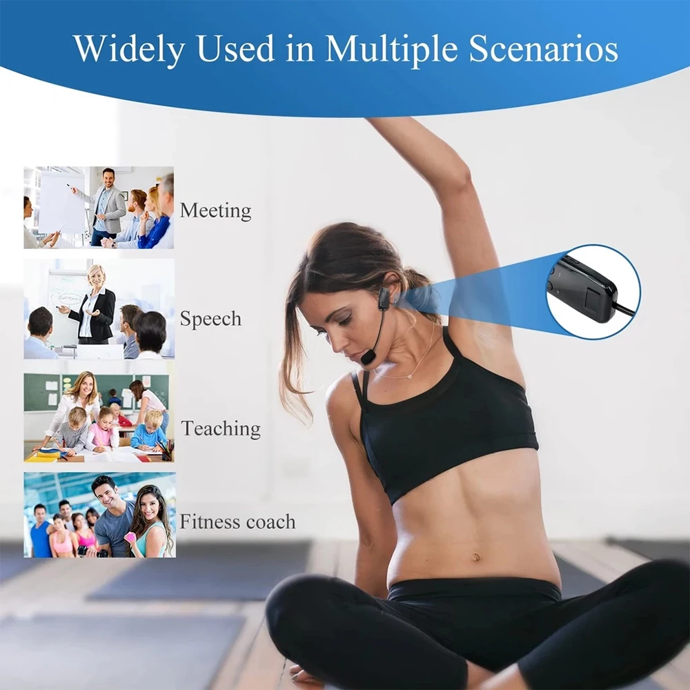 2,4G inalámbrico profesional banda para el cuello auriculares micrófono uno para dos auriculares inalámbricos micrófono de conferencia para ordenador portátil de negocios