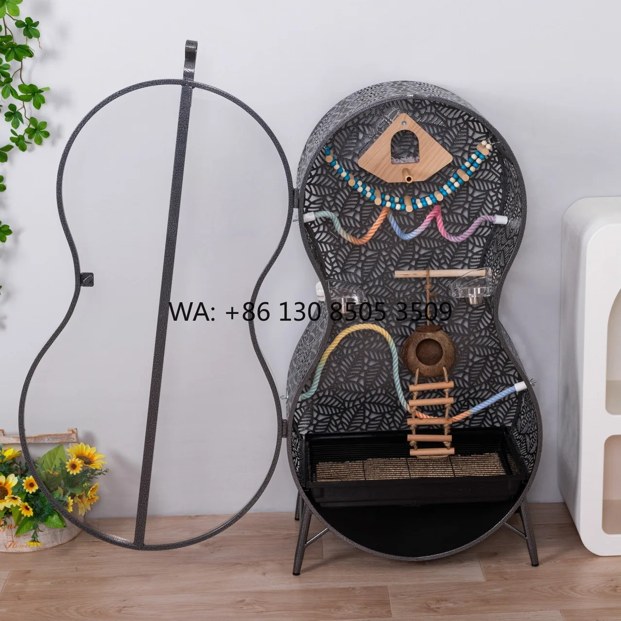 

High-End Iron Bird Cage with Transparent Design American Style Export-Quality Made in China Model Hg11