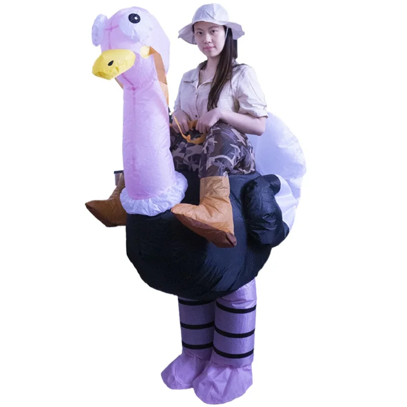 Ostrich Inflatable Costume Funny Mascot Halloween Cosplay Suit Carnival Thanksgiving Day Party Dress Up Wear Adult Men Women