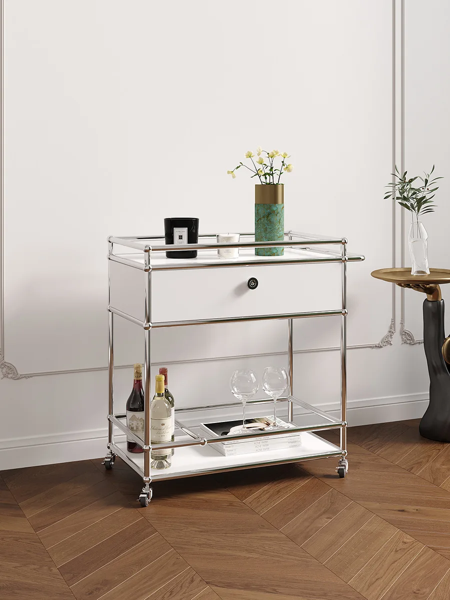 

Movable dining car medieval trolley rack light luxury modern style simple sofa side few small coffee table